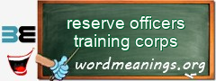 WordMeaning blackboard for reserve officers training corps
